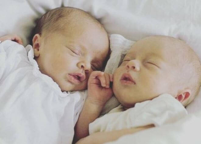 Vivienne Jolie-Pitt with her twin brother Knox Leon.